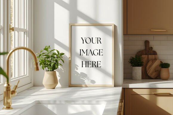 Download Beige Kitchen Frame Mockup - Premium Resources
